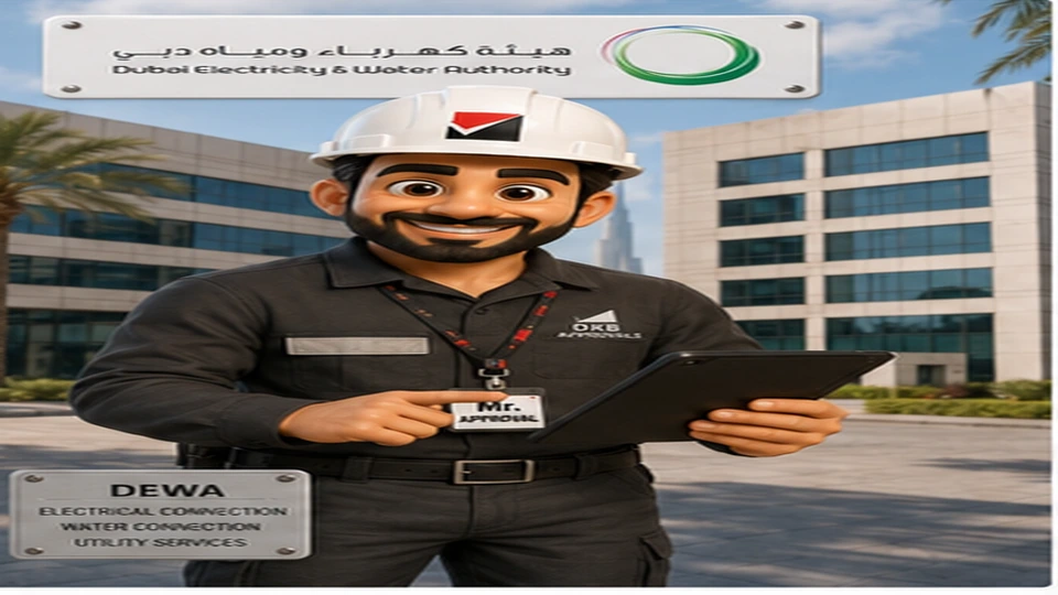 Dubai Electricity & Water Authority approval scene with Mr. Approval
