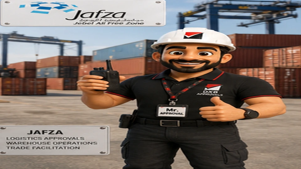 Jebel Ali Free Zone Authority approval scene with Mr. Approval